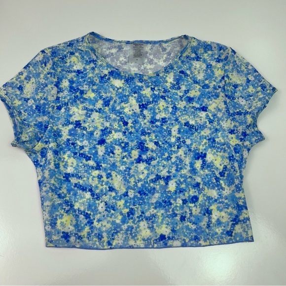 Kulani Kinis Other - Kulani Kinis Sheer Blue Yellow Floral Swim Top Cover Sz XS